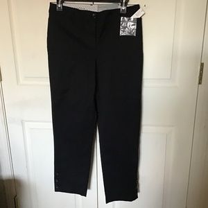 NWT Talbots Women's PERFECT slim leg CROP PANTS Black Size 2 BE